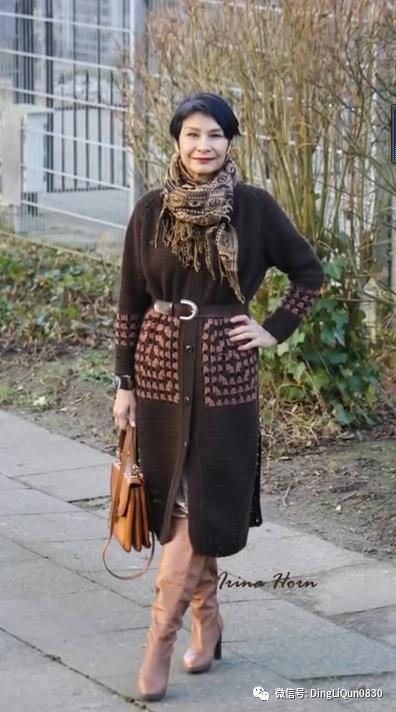 中老年人女冬季针织衫教程,针织中老年女装新款