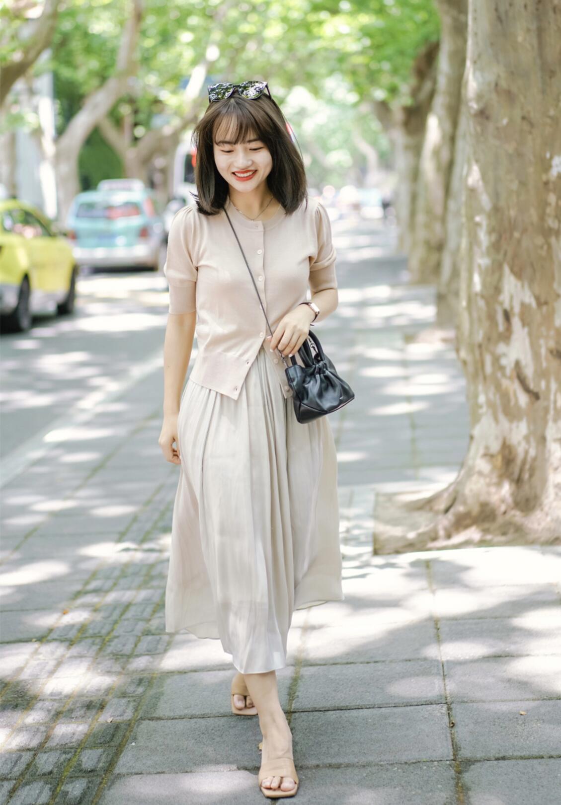 155矮个子连衣裙穿搭,155小个子穿搭格子长裙