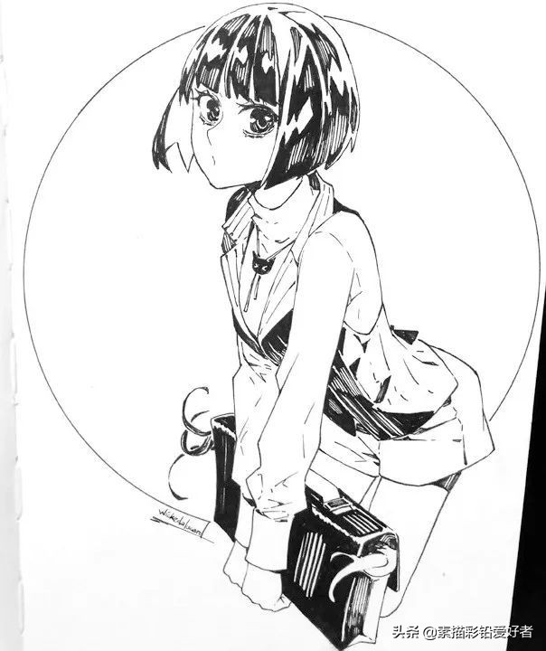 绘画素材|唯美二次元人物线稿，排线临摹练习