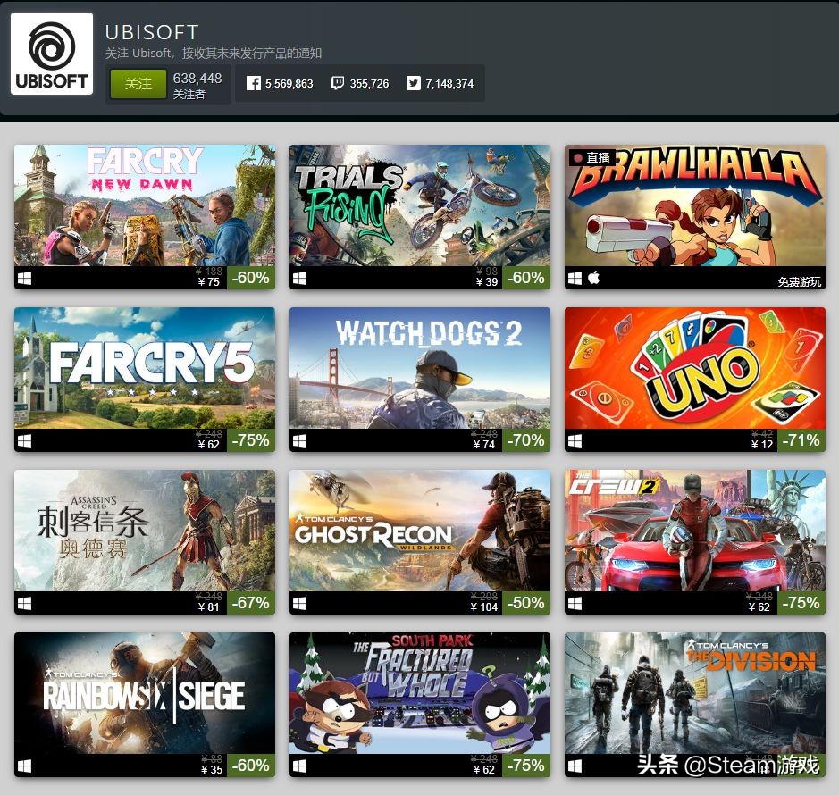 新史低！彩六/远哭/刺客信条/幽灵行动多款3A神作史低特惠！
