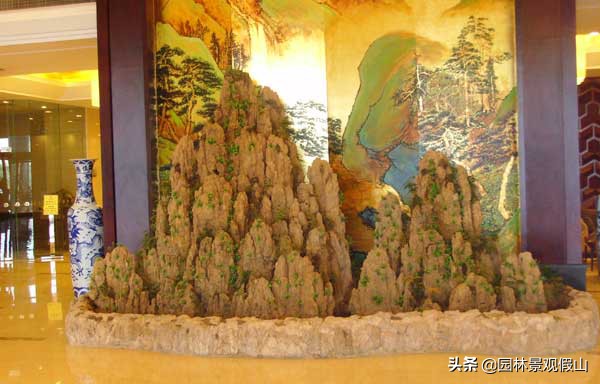 室内假山风景图,室内假山图片及价格