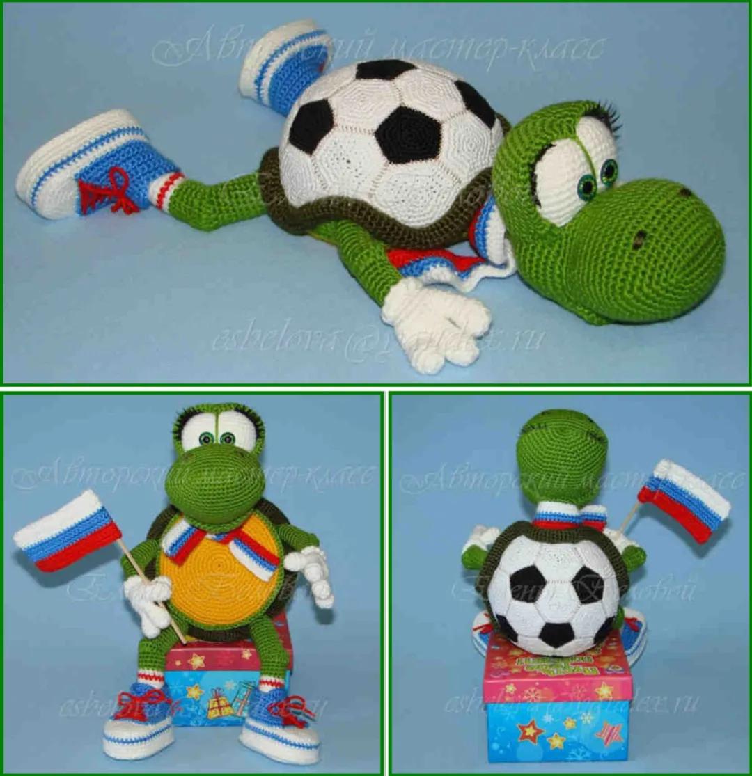 足球运动员钩针图,钩针足球教程图解