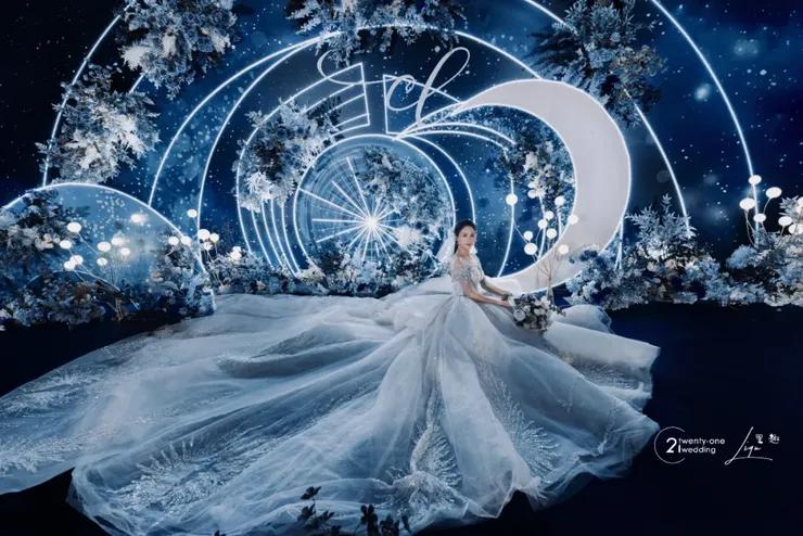 星空主题婚礼极简主义,森系主题加星空元素的婚礼