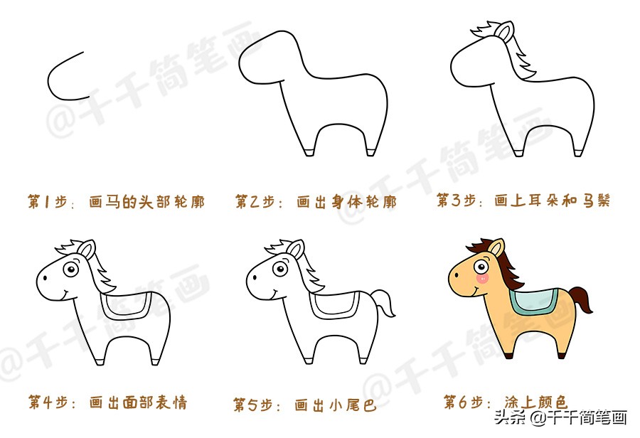 动物园里的动物简笔画简单又好看,10000种超萌动物简笔画大全