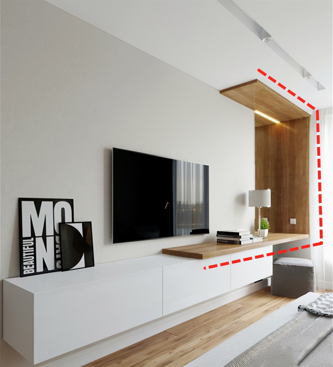 电视柜超长用什么做台面,电视柜大台面效果图