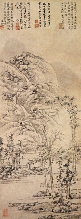 中国传世山水画上中下,明代画家文伯仁山水画40幅欣赏