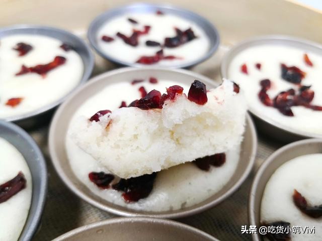 婆婆做的糯米发糕,不用手和面做暄软发糕