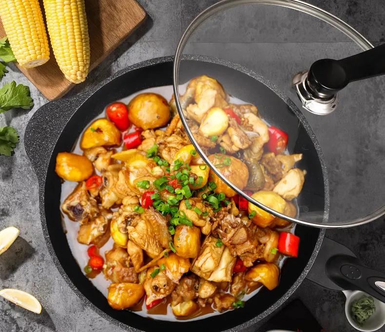 韩国不粘锅麦饭石炒锅18cm,韩国正宗麦饭石炒锅