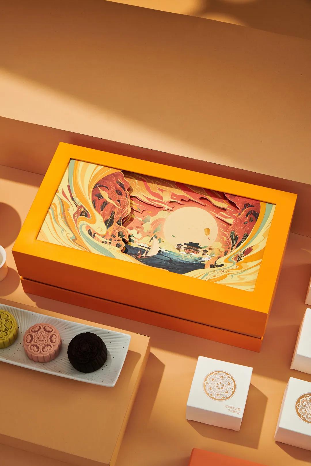 中秋月饼精美礼盒设计,最有创意的月饼包装展开图