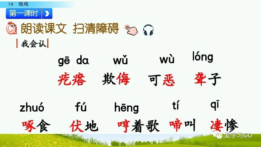 部编版四年级下册15课白鹅解析,部编版四下语文第13课母鸡预习