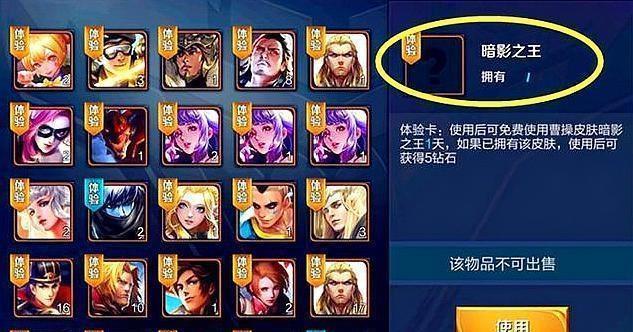 王者荣耀最稀有的英雄体验卡,王者荣耀最稀有体验卡