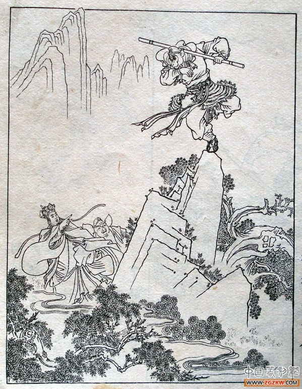 《西游记》之三打白骨精背景图,西游记三打白骨精文字版图文