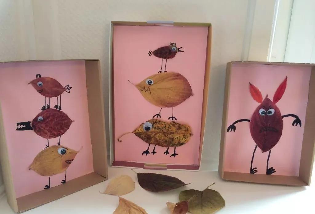 有多少种各种各样的小动物呢,用落叶做可爱的小动物