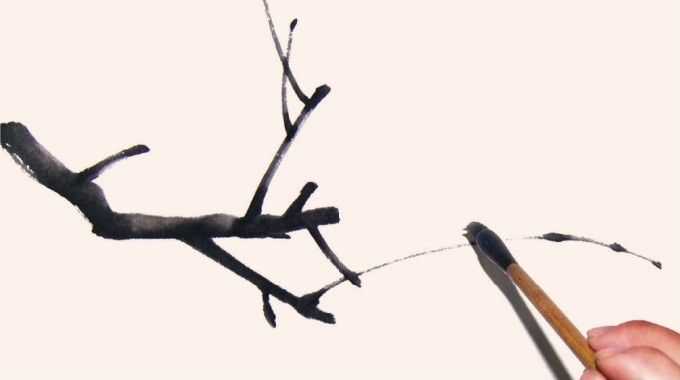 国画教程零基础入门树的画法,国画花卉线稿教程大全