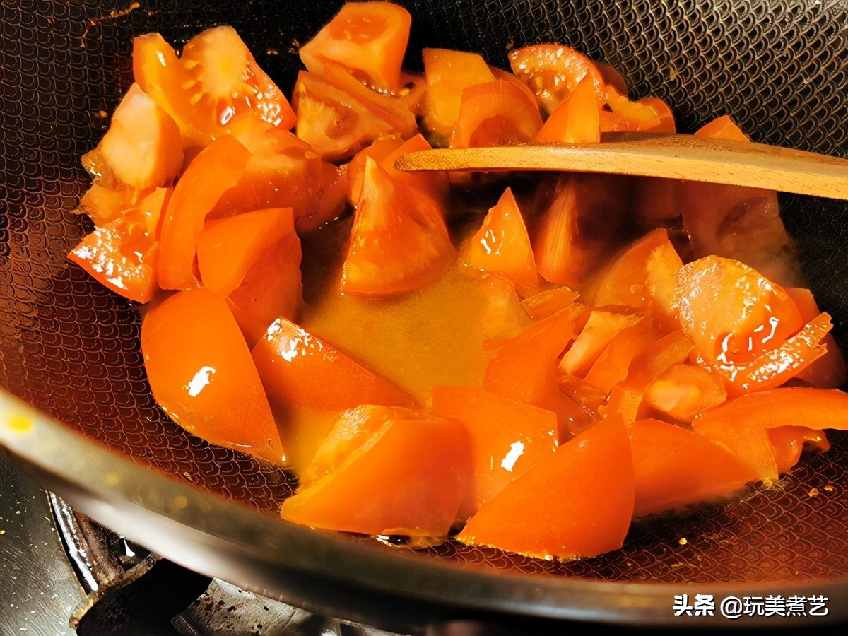 番茄虾仁面疙瘩,西红柿虾仁疙瘩汤全家都爱喝