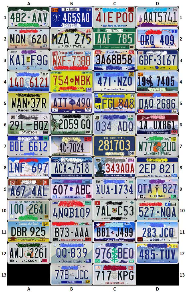 美国各省份的车牌,美国各大州车牌