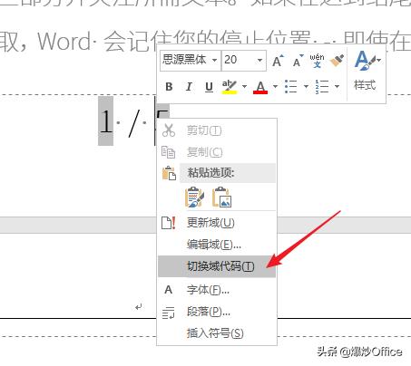 怎样将Word总页码减去特定的页数？
