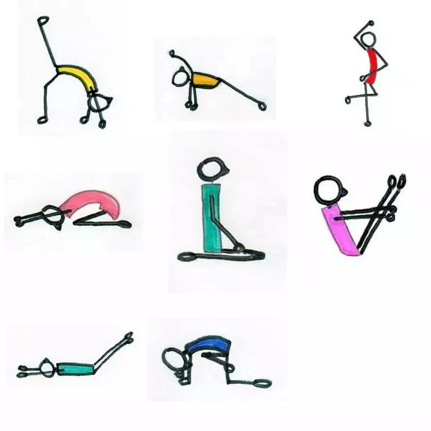 瑜伽开髋排课60分钟体式小人图,瑜伽坐姿热身小人图