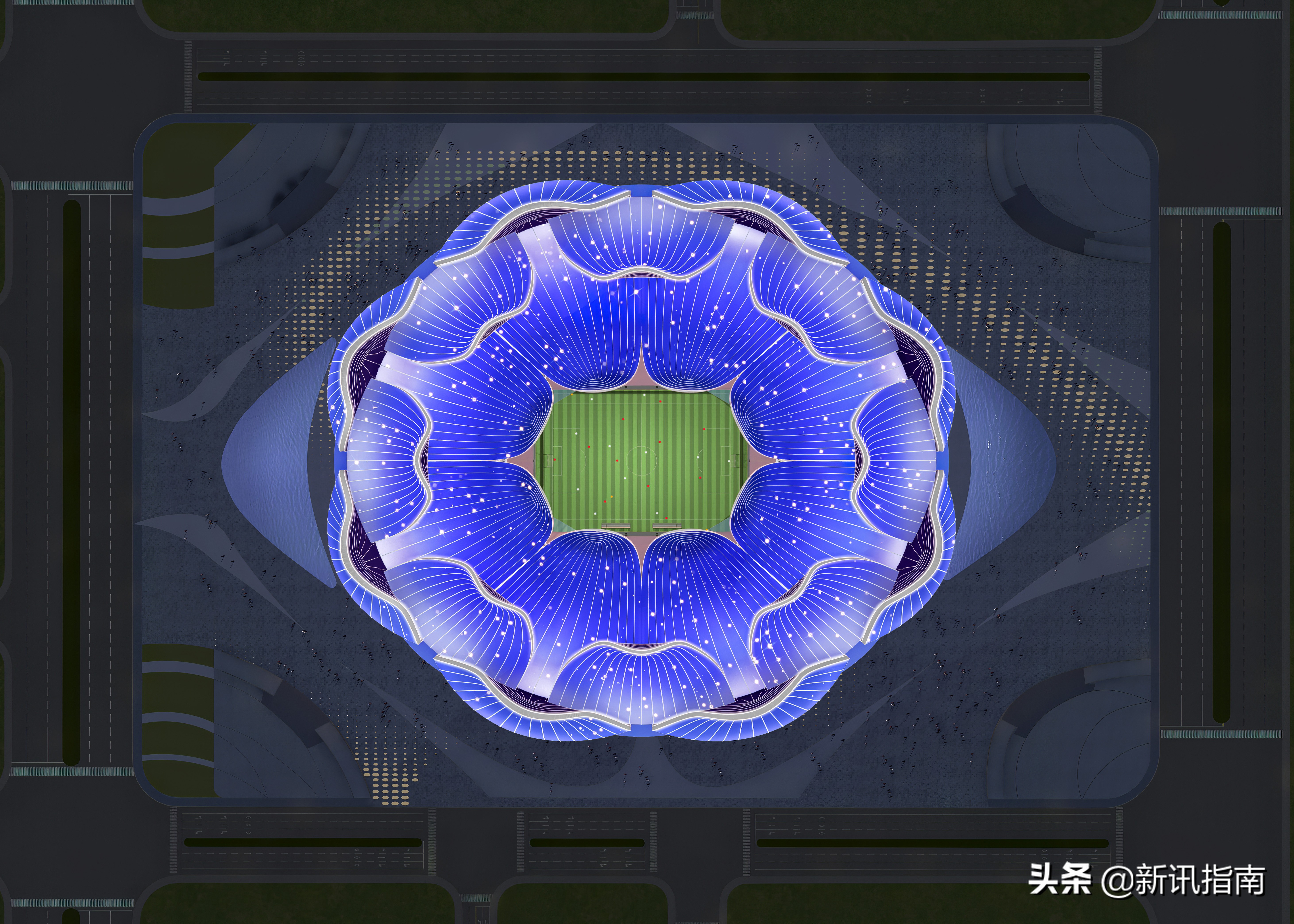 广州恒大足球场荷花造型,恒大足球场效果图最新