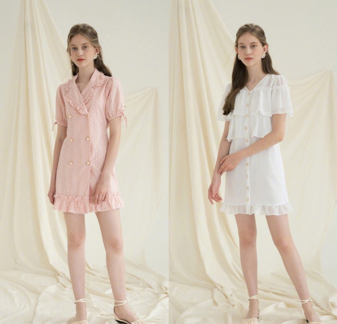 荷叶边连衣裙卖点,荷叶边波点连衣裙显老气吗