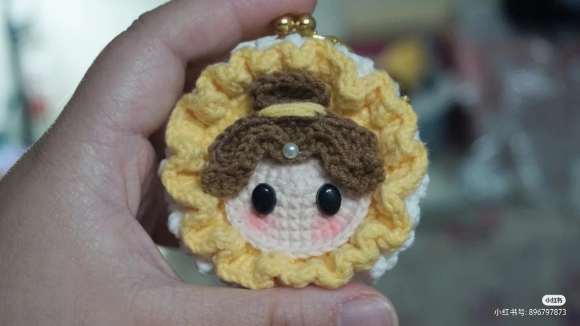 钩针图解:迪士尼公主零钱包,5Cm