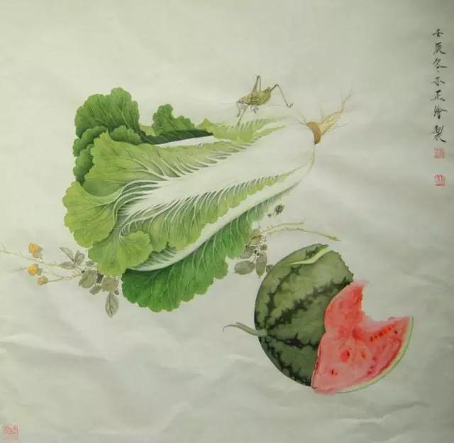 画白菜技法,3d白菜画