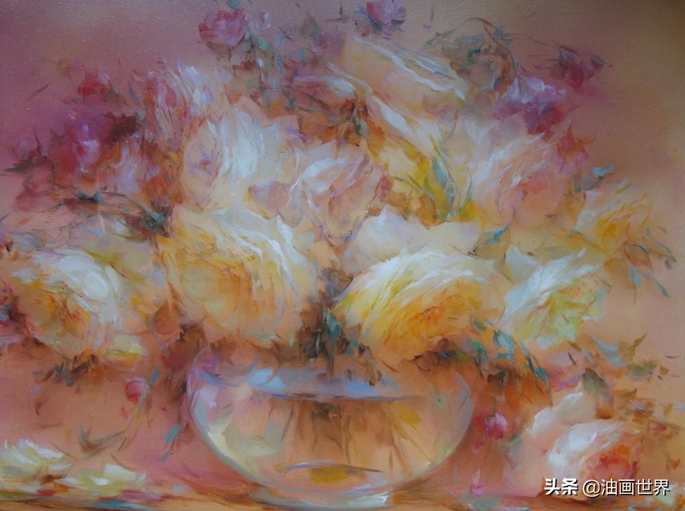 这画家绝对拥有绘画的魔力，把花束画得如此之美