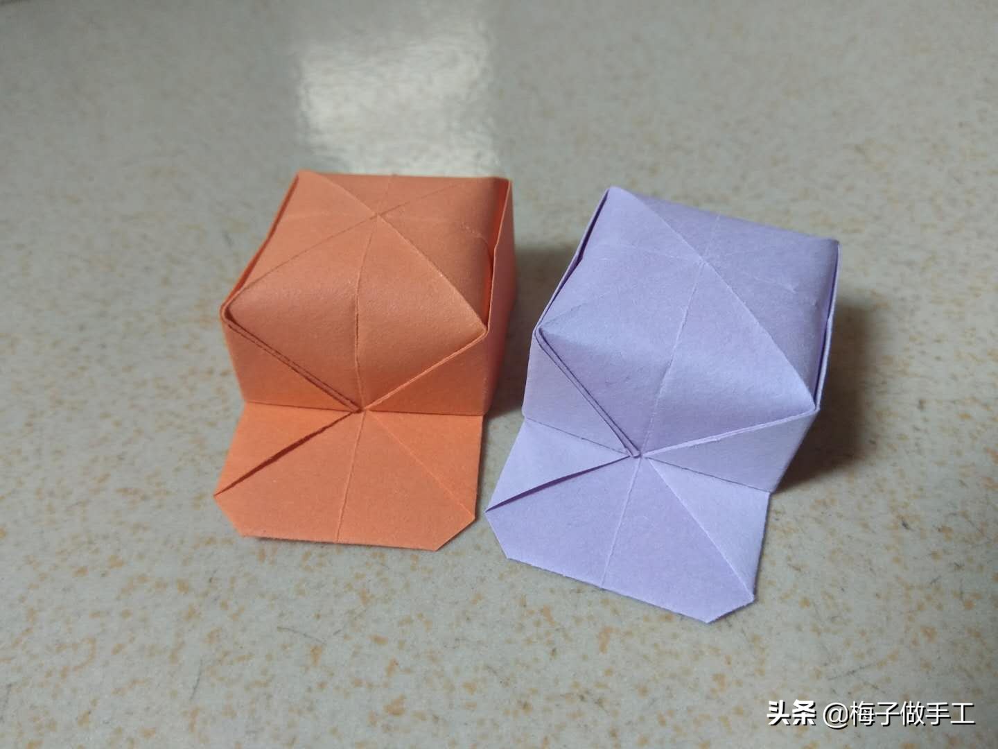 儿童折纸折一个小帽子,折纸手工折帽子