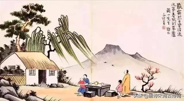 丰子恺春天的画解读,春日的诗配画