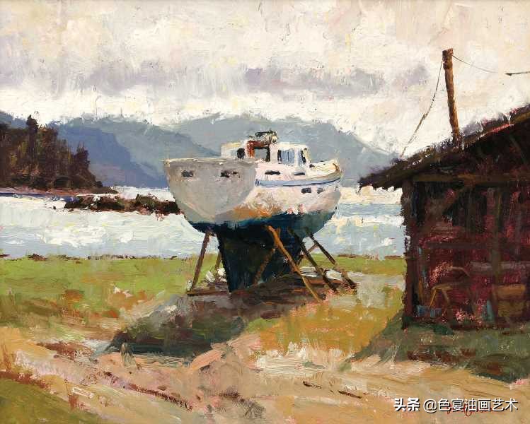 现代风景油画高清大图,后现代油画素材