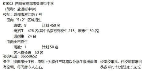 成都市盐道街中学高中2016录取分,锦江区盐道街初中录取分数线