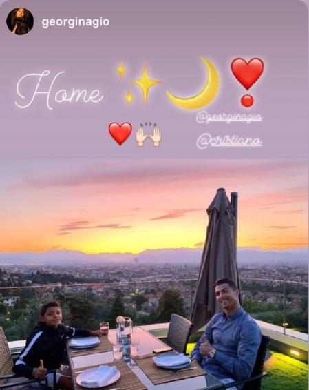 c罗晒与孩子健身照,c罗晒与女友和儿子游艇度假照