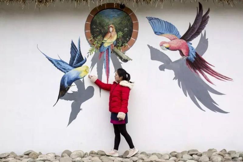 墙面创意3d绘画,动感3d瓷砖效果图