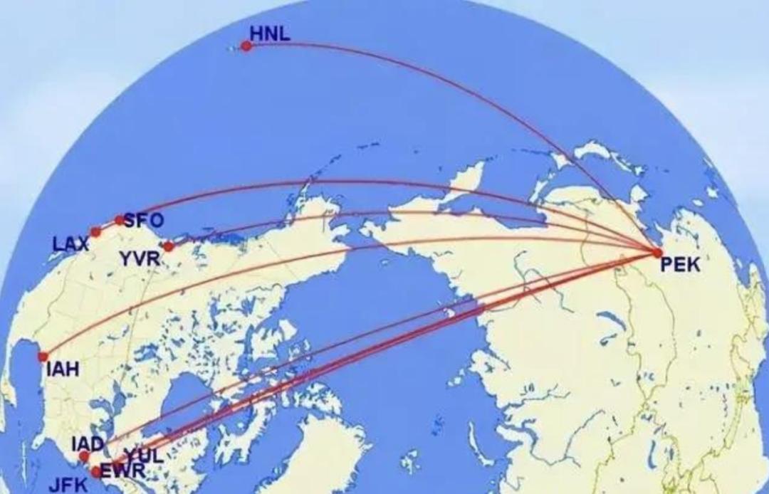 飞机从北美到亚洲，从北极画个大弧线有何意义？何为北极航线？