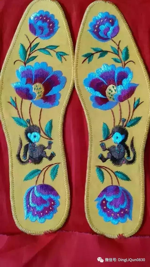 鞋垫上的刺绣艺术欣赏,鞋垫刺绣怎么刺绣熊猫嘴巴