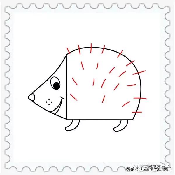 刺猬简笔画怎么画,儿童简笔画入门刺猬0-3岁