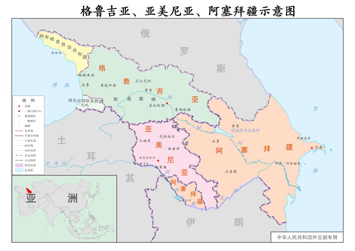 东欧格鲁吉亚地图,格鲁吉亚亚美尼亚阿塞拜疆地图