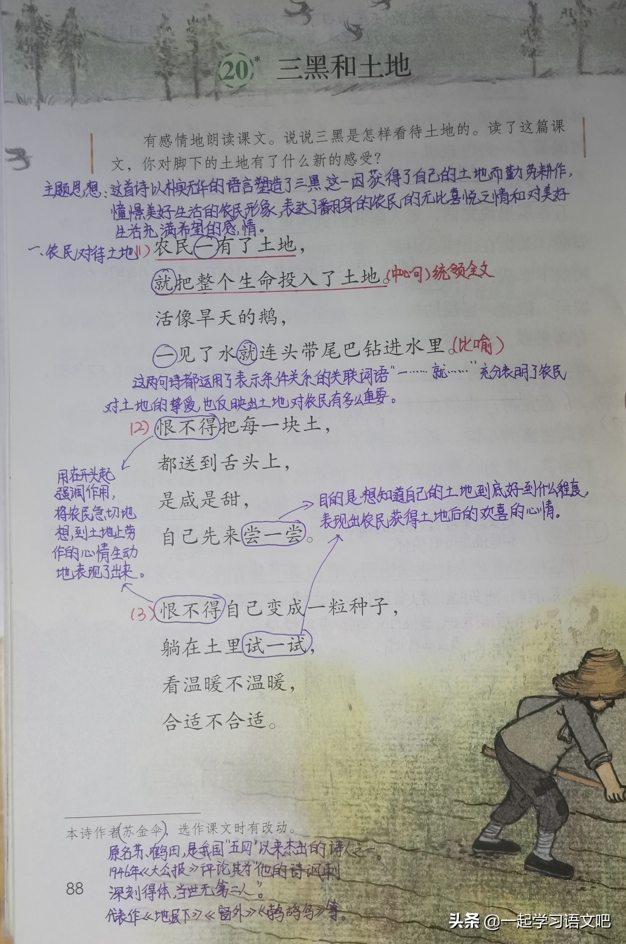 六年级第六单元古诗三首单元导读,六年级语文古诗三首重点句子