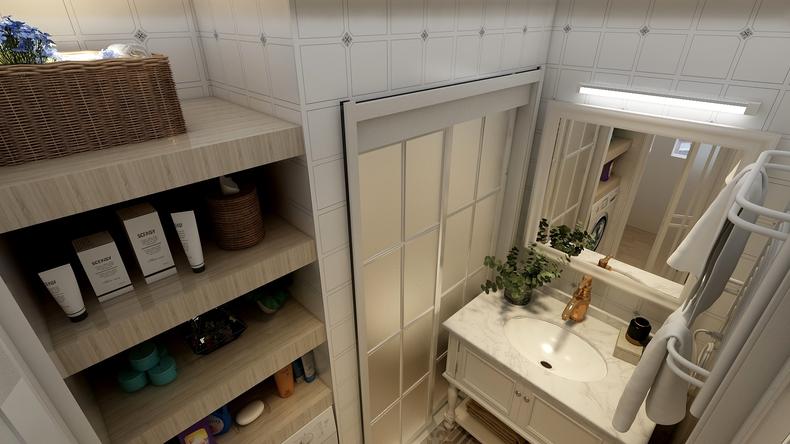 卫生间三分离洗衣机效果图,4米卫生间干湿分离放洗衣机