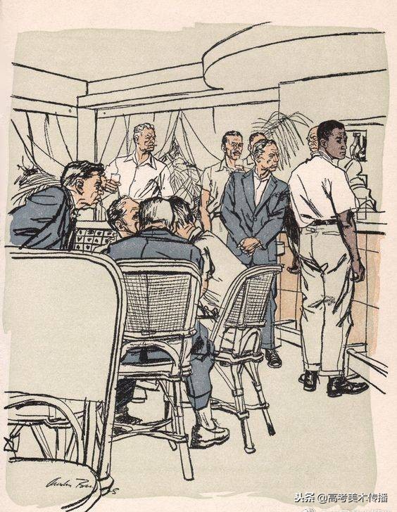 热闹集市场景速写,大师场景速写