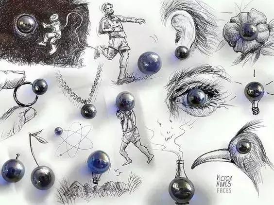 精美创意插画100幅无水印,彩铅小插画500例临摹