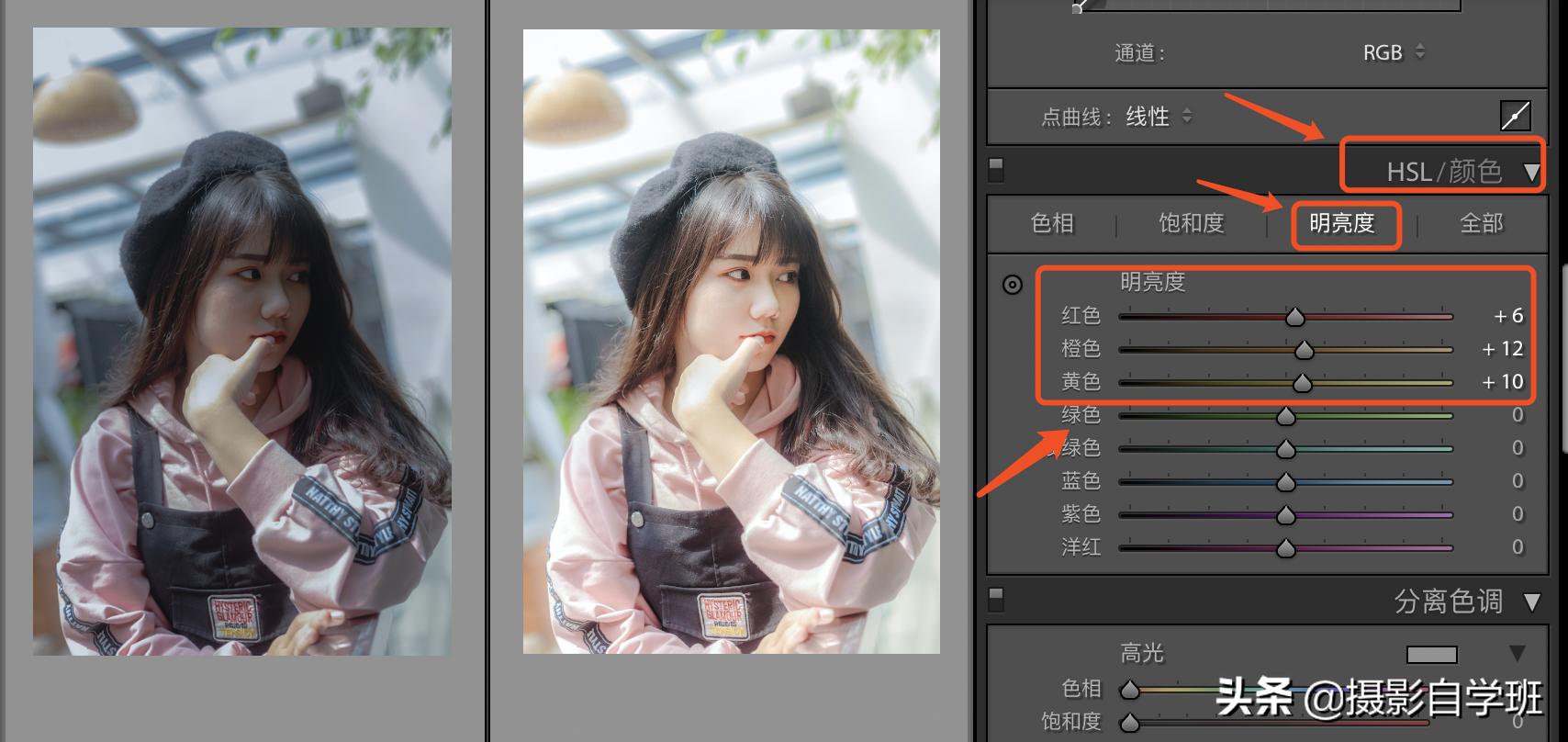 如何给夜晚的人像照片调色,人像摄影背景冷暖调色照片
