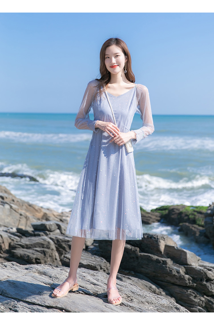 小众高级感裙子仙气,珠片高级感连衣裙