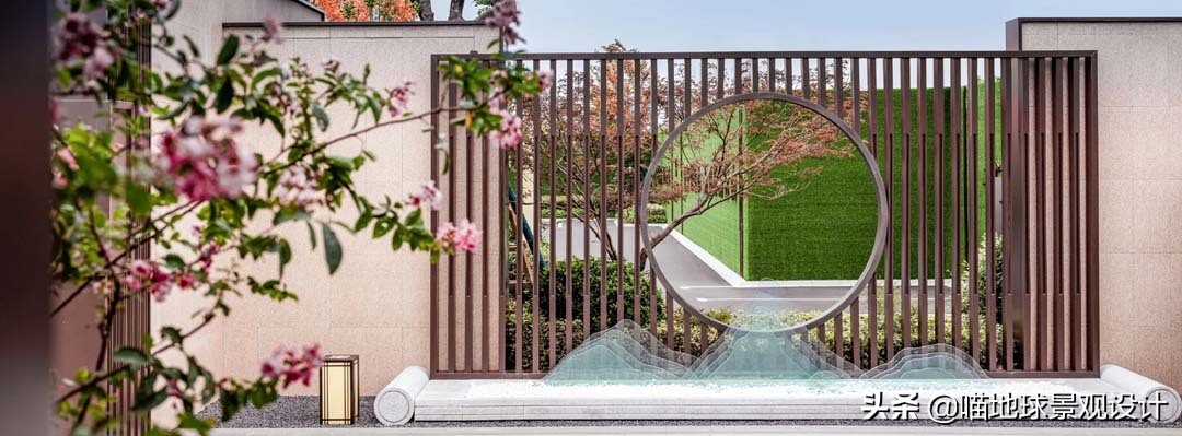 景墙圆形造型价格,简洁欧式庭院景观墙设计