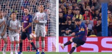 梅西状态下滑?官方打脸!他的这脚任意球当选欧足联赛季最佳进球