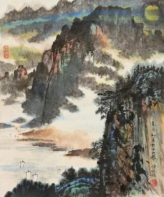 陈良宗山水画作品欣赏,陈家振山水画作品欣赏