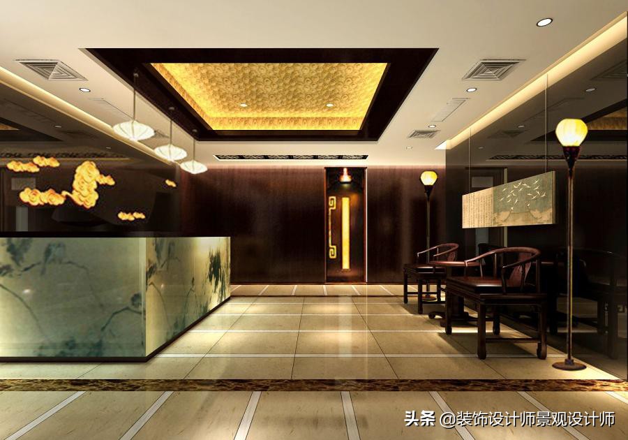 50平米禅意中医养生馆设计图,中医养生理疗会所设计