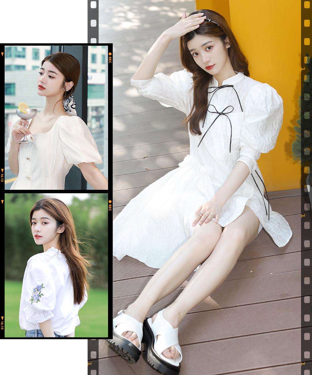 还在穿短袖吗,夏季法式泡泡袖怎么穿