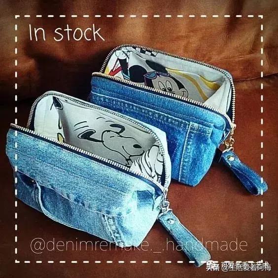 牛仔裤旧物改造手工制作小学生,废旧牛仔裤各种改造图解