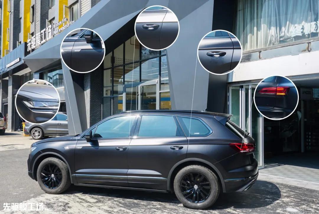 新款途锐漆面保护膜隐形车衣施工,途锐威固隔热膜